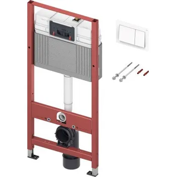 WC sada Tece BASE montážní prvek pro WC 112 cm, se splachovací nádržkou a s tlačítkem