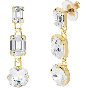 Šperk Preciosa Pozlacené bižuterní náušnice Preciosa Cascade s českým křišťálem 2535Y00