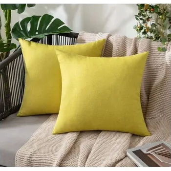 Povlak na polštářek Voděodolný povlak na dekorační polštář žlutý na zip 60x60 cm 2 ks