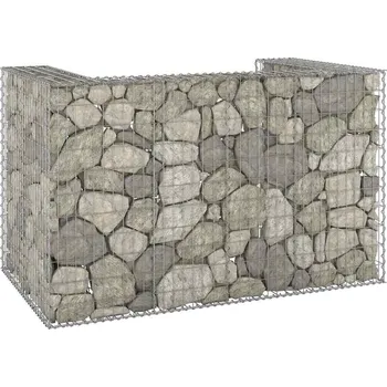 Zahradní úložný box vidaXL Gabionová zástěna pro popelnice pozinkovaná ocel 180x100x110 cm [151299]