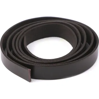 Kožený popruh / ucho na tašky - polotovar šíře 15 mm Varianta: 3 hnědá tmavá, Balení: 1 ks