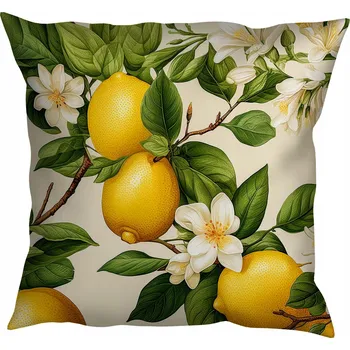 Povlečení POVLEČENÍ NA DEKORAČNÍ POLŠTÁŘ 40x40 CM - CITRONY - PRO OBÝVACÍ POKOJ NEBO LOŽNICI