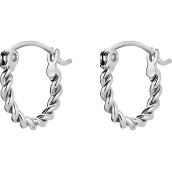 Náušnice Rosefield Dámské Rosefield náušnice stříbrné barvy Twisted Hoops JETHS-J578 Fialová ONE SIZE (2842975)