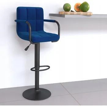 Barová židle Barová Židle, modrý, čalouněný tkaninou