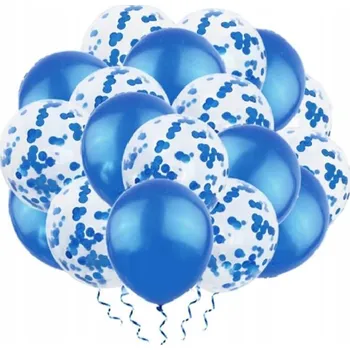 Balónek SUPER Balónky modré s konfetami 20sz400878 sada 12 palců mix