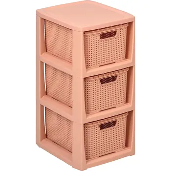 regál Lososový regál se 3 šuplíky Rattan BRANQ