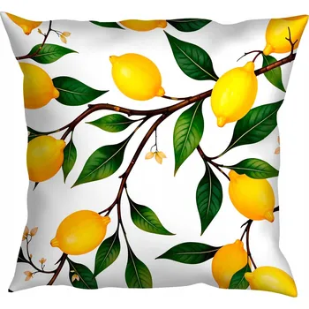 Povlak na polštářek POVLEČENÍ NA DEKORAČNÍ POLŠTÁŘ 40x40 CM - CITRONY - PRO OBÝVACÍ POKOJ NEBO LOŽNICI