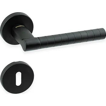 Dveřní kování Dveřní kování COBRA BLOCCA-R (černá), klika-klika, Bez spodní rozety, COBRA ČERNÁ