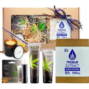 Kosmetická sada KOSMETICKÁ SADA s CENNÝM CBD OLEJEM 1000 mg || HOTOVÝ DÁRKOVÝ KOŠ