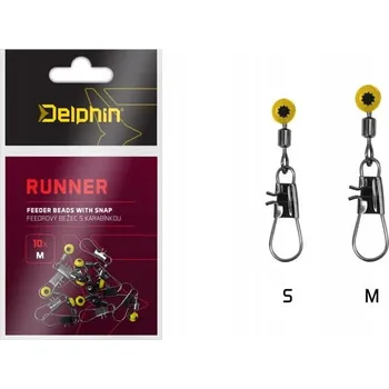 Feederový běžec s karabinkou Delphin RUNNER Velikost: M, Počet ks v balení: 10 POSLEDNÍ KUSY SKLADEM ZA AKČNÍ CENU