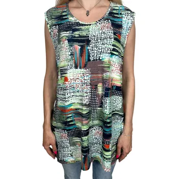 Dunaone Dámské nadměrné tílko PAULA Barva: Zelená, Velikost: 4XL