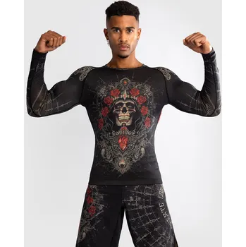 Rashguard Pánský rashguard - funkční triko Venum Santa Muerte 5.0 - dlouhý rukáv - Deep Black/Gold Velikost: XXL