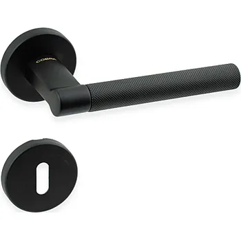 Dveřní kování Dveřní kování COBRA NEXUS-R (černá), klika-klika, Bez spodní rozety, COBRA ČERNÁ