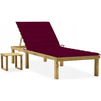 Zahradní lehátko Lehátko dřevěné červené Greatstore
