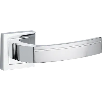 Dveřní kování Kuchinox Klika PARVA hranatá rozeta - satyna chrom - (komplet 2 ks)