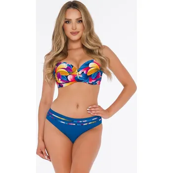 Dámské plavky Dámské modré plavky Goa s květinovým vzorem a push-up Self, modrá 44F-XXL i384_76269203