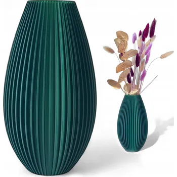 Váza Nerozbitná váza lahvově zeleň 20cm boho dekorace váza umělé květy