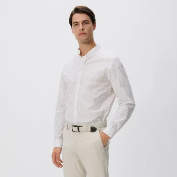 Pánská košile Reserved - Košile regular fit z egyptské bavlny - béžová - 502EZ-08P - 502EZ-08P-S