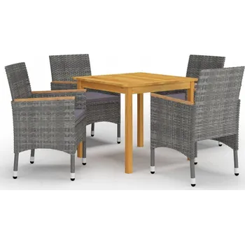 Zahradní sestava Zahradní nábytek z masivního dřeva VidaXL, šedý, 5 dílů