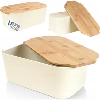 chlebník Chlebník s prkénkem Orion béžový, plast