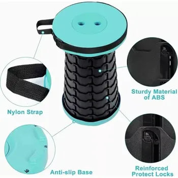 Cestování Teleskopická skládací židlička - tyrkysová/černá