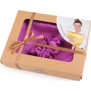 Povlak na dekorativní polštářek Sada na spaní, saténový povlak na polštář a gumička Varianta: 19 fialová orchidej, Balení: 1 ks