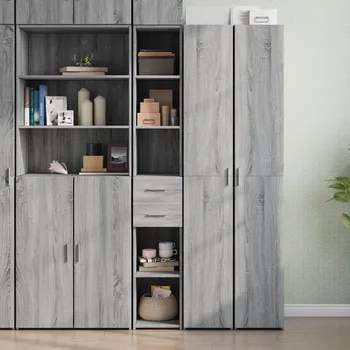 Příborník do zásuvky vidaXL Skříň highboard 30 x 42,5 x 185 cm kompozitní dřevo [846239] Barva: šedá sonoma