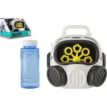 Hračka Bublifuk maska s náplní plast 13x13cm na baterie v krabičce 19x14x14cm