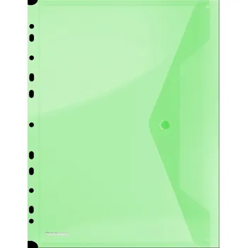 Set školních potřeb DONAU obálka s drukem průhledná, A4, euroděrování, PP, zelená - 4ks