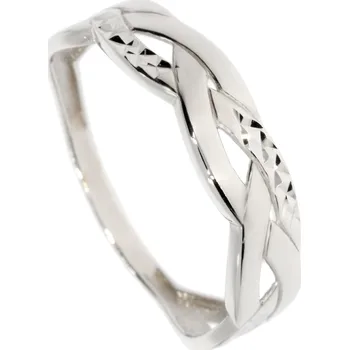 Prsten Zlatnictví Helios Prsten proplétaný z bílého zlata Velikost: 52, Váha: 1,15g