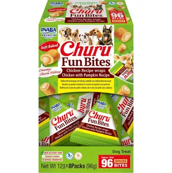 Pamlsek pro psa Dog Churu Fun Bites - Chicken Recipe wraps Chicken with Pumpkin Recipe 8x12g