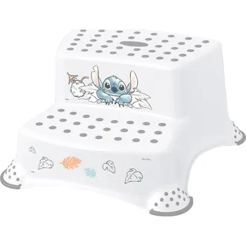 Stolička taburetka 2stup. 40x37,v.21cm, STITCH bílá, protiskluz., plast Rychlá expedice, doprava zdarma od 999,-