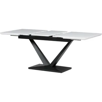 Jídelní stůl Jídelní stůl SOLMAR, bílá matná MDF deska, černé kovové nohy. + vyzvednutí ZDARMA