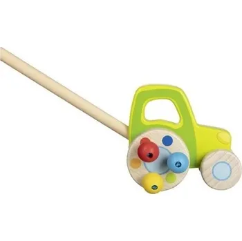 plyšák Dřevěný traktor na tyči