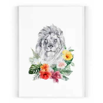 Plakát Plakát / Obraz Lev Pololesklý saténový papír A4 - 21 x 29,7 cm