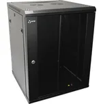 WM.6615.B - nástěnný, složený, 15U, 600 x 600, skleněné dveře