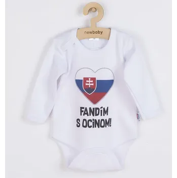 Kojenecký body Body s potiskem New Baby Fandím s ocinom biele - Velikost 86 (12-18m)