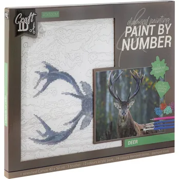 omalovánky Diamantové malování + malování podle čísel - Jelen 40x50 cm