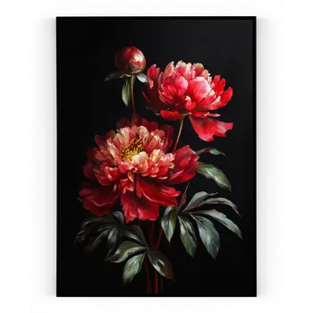 Plakát Plakát / Obraz Květ Pivoňky Pololesklý saténový papír A4 - 21 x 29,7 cm S bílým okrajem