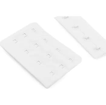 Zapínání na podprsenky, plyš šíře 75 mm čtyřřadé Varianta: 5 bílá, Balení: 10 pár