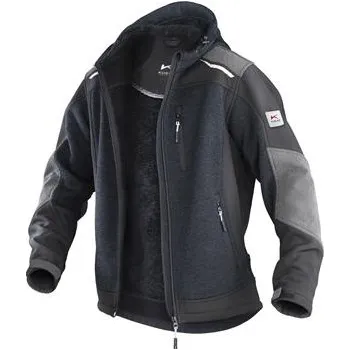 pracovní bunda KÜBLER pletená bunda Form 1741 Vnitřní plyš tmavě šedá/černá 3XL