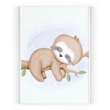 Plakát Plakát / Obraz Lenochod Pololesklý saténový papír A4 - 21 x 29,7 cm