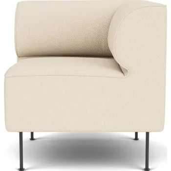 Audo Copenhagen, Pravý modulární roh pohovky Eave na černých ocelových nožkách 75 x 75 cm krémový - Formadore