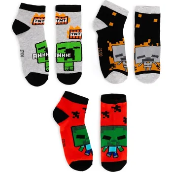 Pánské ponožky SADA 3 KS PONOŽKY MINECRAFT F UK s23 60919 - 358 Velikost: 29-30