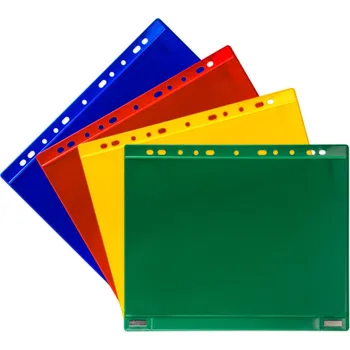 Set školních potřeb djois kapsy na dokumenty s euroděrováním a magnetem, A4, červená, 5 ks