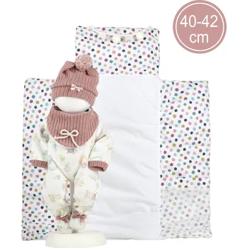 Panenka Llorens M738-88 obleček pro panenku miminko NEW BORN velikosti 40–42 cm s doplňky