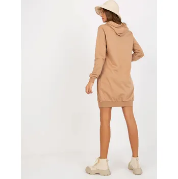 Dámské šaty Mikinové šaty RV-TU-8356.90 RELEVANCE Barva: Béžová, Velikost: UNI