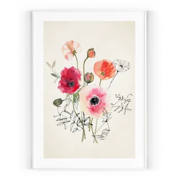 Plakát Plakát / Obraz Luční květy A4 - 21 x 29,7 cm Pololesklý saténový papír