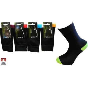 Pánské ponožky Ponožky pánské BAREVNÉ PATY + ŠPICE ELASTIK 45-47 Černá