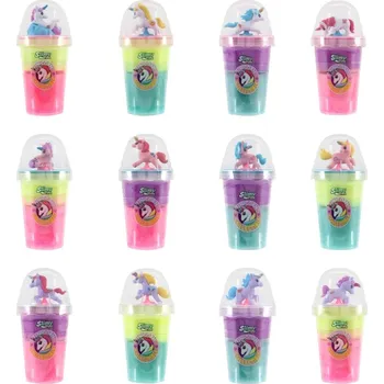 plyšák Epee Slimy s jednorožcem růžovo žlutý sliz